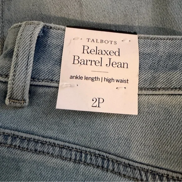 Talbots High-Waist Relaxed Barrel Jeans 2P - Picture 6 of 7